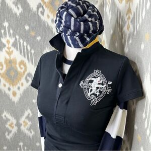 Rugby Ralph Lauren Fall 2008 Black, Navy, White & Yellow Stretch Polo Shirt